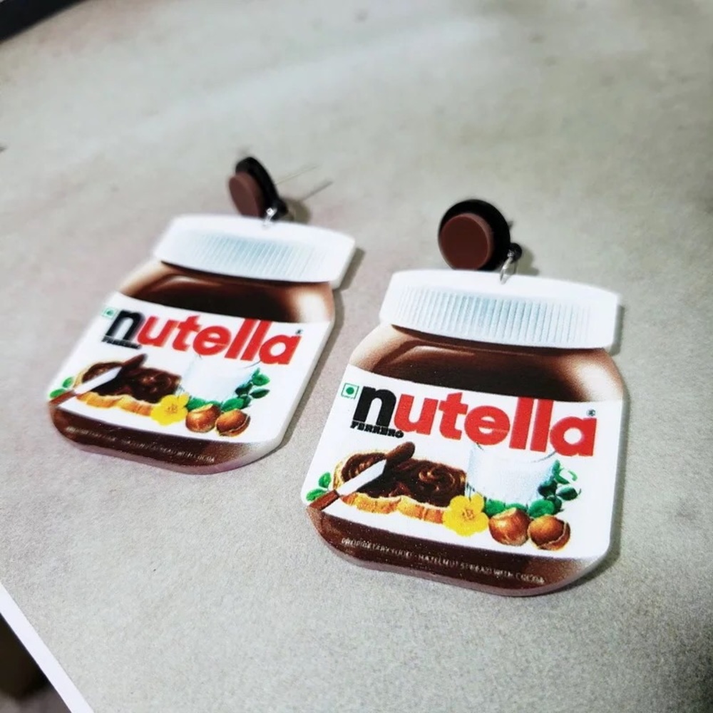 🎉 New Nutella stud acrylic novelty earrings